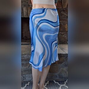 ASOS Design Blue and White Midi Skirt